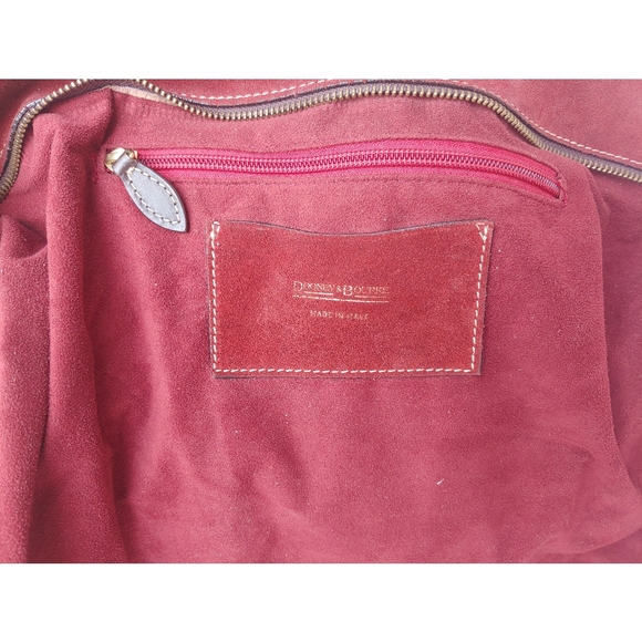 ⭐High Quality⭐Vintage Dooney & Bourke Italian Handmade Burgundy Suede Hobo Bag - Picture 9 of 10